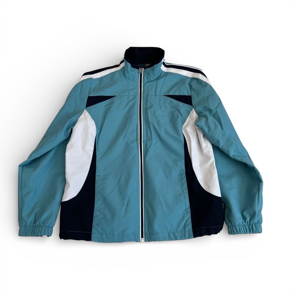 St. Johns Bay Active Womens Light Jacket Teal Size Mesh Interior - PM